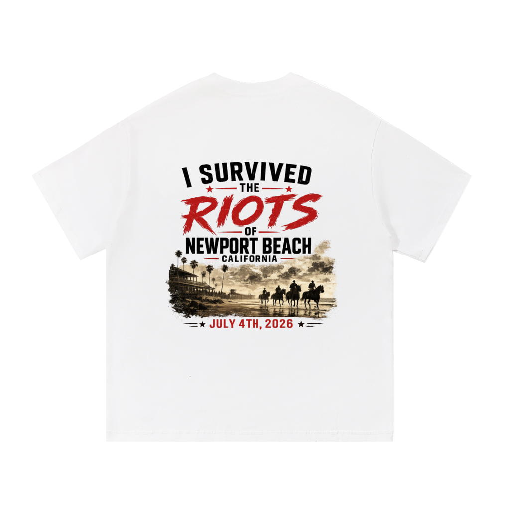 Survived the July 4th Riots - Horses on Sand - White T Shirt